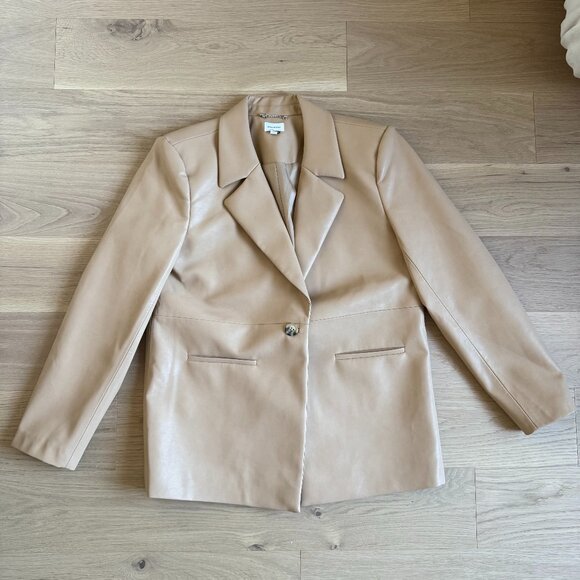 Song of Style - Beige faux leather blazer - Picture 2 of 6